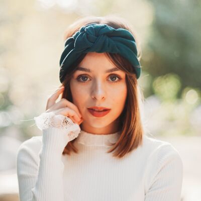 Cerchietto Kalinda in cotone biologico verde smeraldo