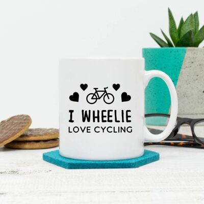 Ich liebe Wheelie Radfahren Becher
