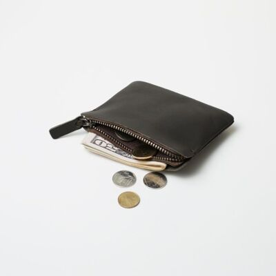 "Zipper" S Brieftasche aus Leder - Grau