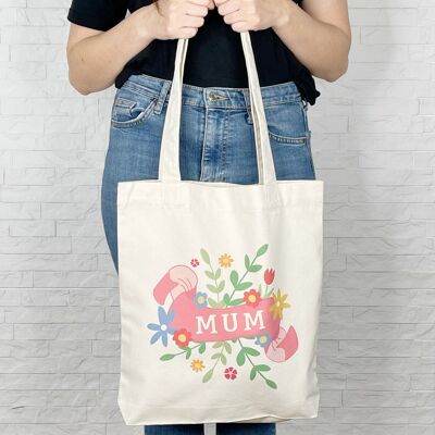 Mum Scroll Tote Bag With Flowers