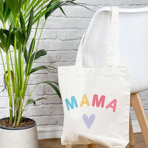 Mama Tote Bag Bright With Hearts