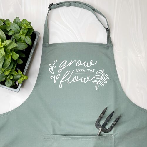Grow With The Flow Sage Gardening Apron