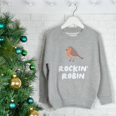 Sweat de Noël pour enfants Rockin Robin