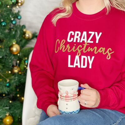 Crazy Christmas Lady Weihnachtspullover