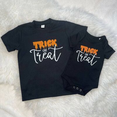 Truco o trato Camiseta de Halloween para niños o mameluco