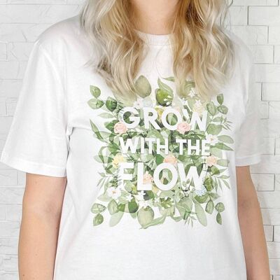 Camiseta botánica Grow With The Flow
