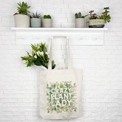 Verrückte Pflanzen-Dame Houseplant-Einkaufstasche
