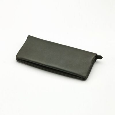 Green leather wallet L