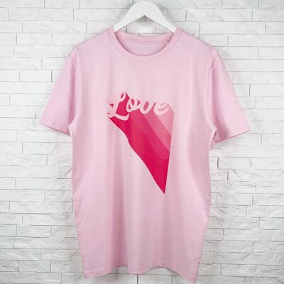 Camiseta Love Retro Rosa Adulto