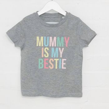 T-shirt Enfant Multicolore Pastels Mummy Is My Bestie 1