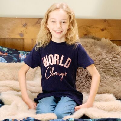 World Changer Rose Gold Girls T Shirt