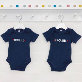 Ensemble gilet bébé Double Trouble pour jumeaux