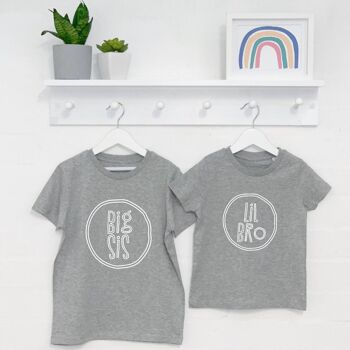 Scribbler 'Big Bro' 'Lil Bro' Ensemble de t-shirts pour frères et sœurs 2