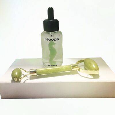 Beauty set Botanical serum and gemstone roller