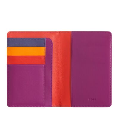 DUDU Porte-passeport en cuir fuchsia