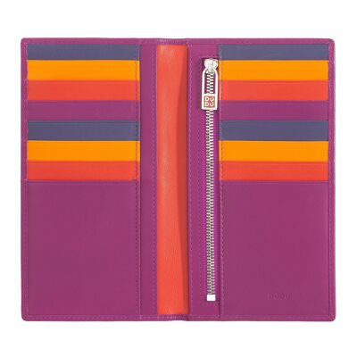 Portafoglio lungo sottile in pelle DUDU da donna fucsia