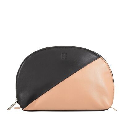 DUDU Borsa da viaggio in pelle per il trucco da donna nera
