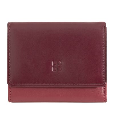 Portafoglio compatto in pelle DUDU da donna clic clac bordeaux