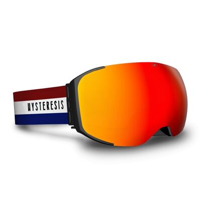 IMÁN FREERIDE | Montura: Negro, Lentes: Rojo, Correa: Bandera