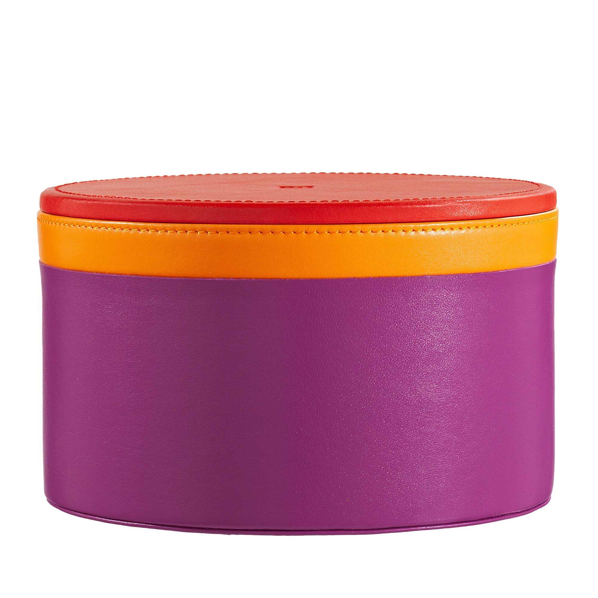 DUDU Barattolo portaoggetti in pelle multicolore fucsia