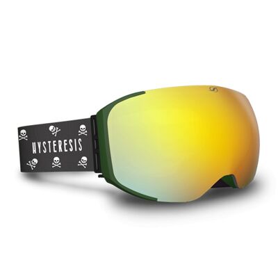 FREERIDE MAGNET | Frame: Green, Lenses: Gold, Strap: Grey/Skulls