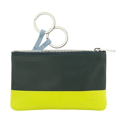 DUDU Leather key holder pouch zipped mangrove