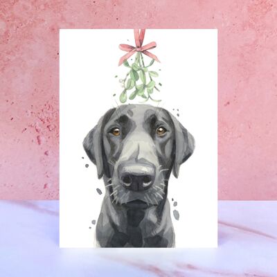 Schwarze Labrador Weihnachtskarte