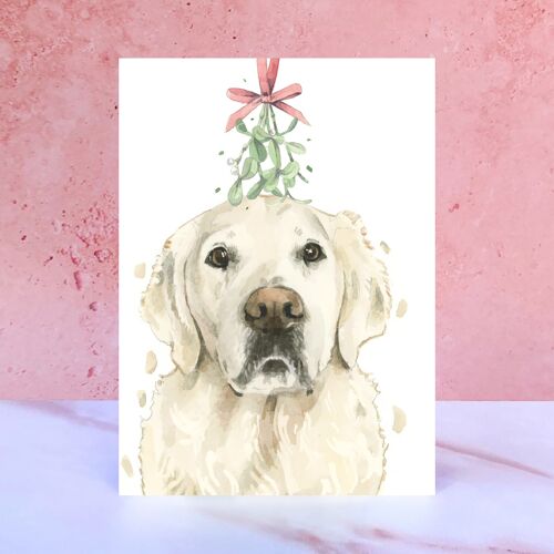 Cream Golden Retriever Christmas Card