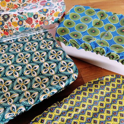 Couvre-plats rectangulaires lavables en coton enduit ( Taille S,M,L et lot)