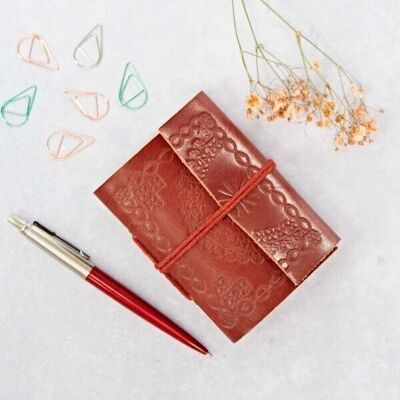 Mini Embossed Leather Pocket Notebook