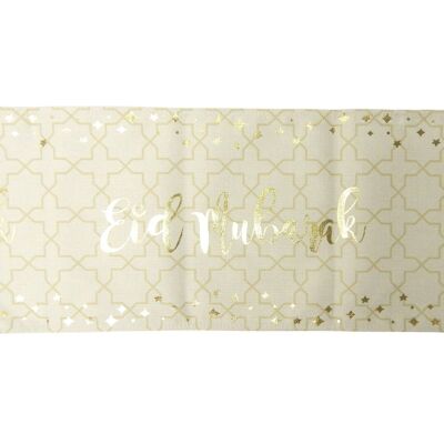 Eid Table Runner - Cream & Gold