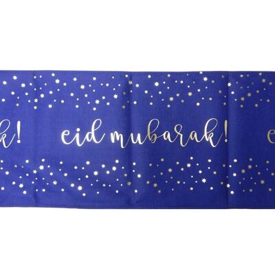 Eid Table Runner - Blue & Silver