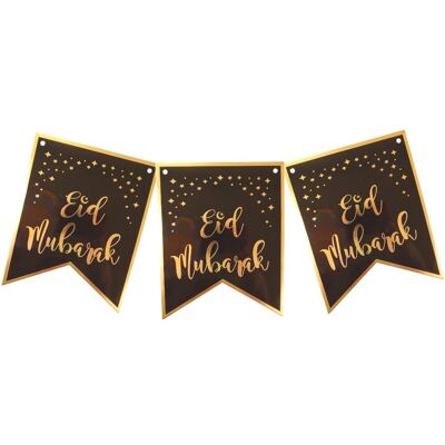 Eid Mubarak Banner - Black & Gold