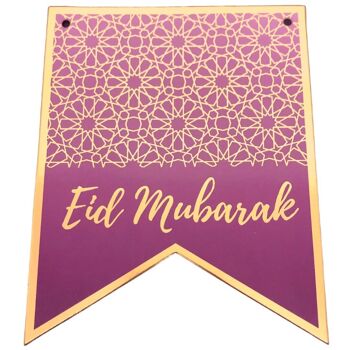 Bannière Eid Mubarak - Violet et Or 2