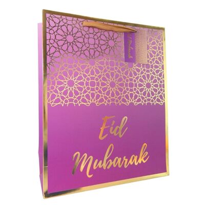 Bolsa de regalo Eid Mubarak - Morado y dorado