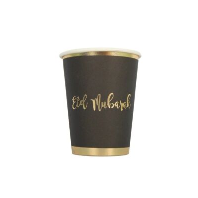 Eid Mubarak Becher (10 Stück) – Schwarz & Gold