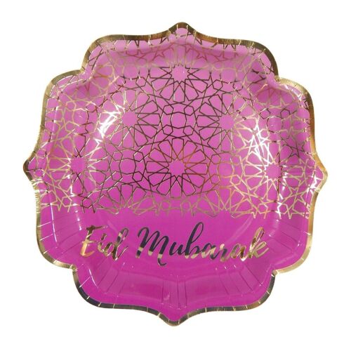 Eid Mubarak Party Plates (10pk) - Purple & Gold
