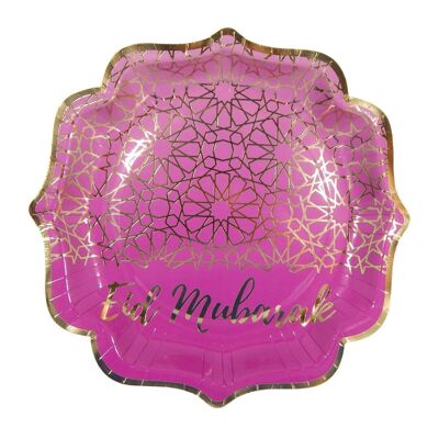 Eid Mubarak Party Plates (10pk) - Purple & Gold