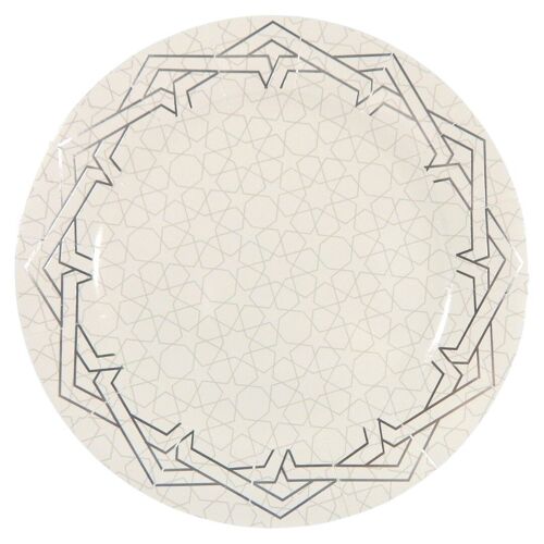 Geo Silver Large Charger Plates - 3 pack