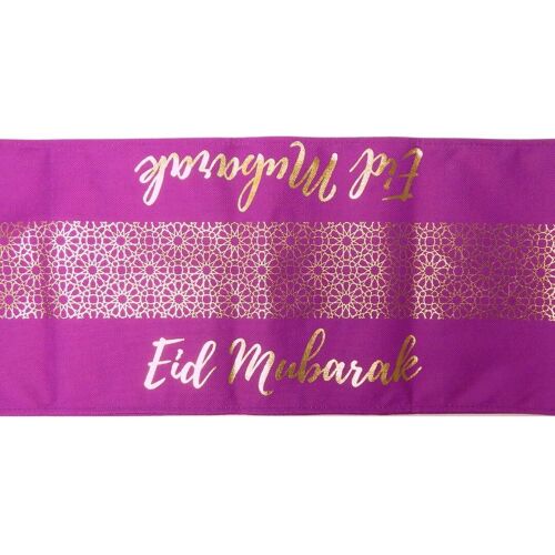Eid Table Runner - Purple & Gold