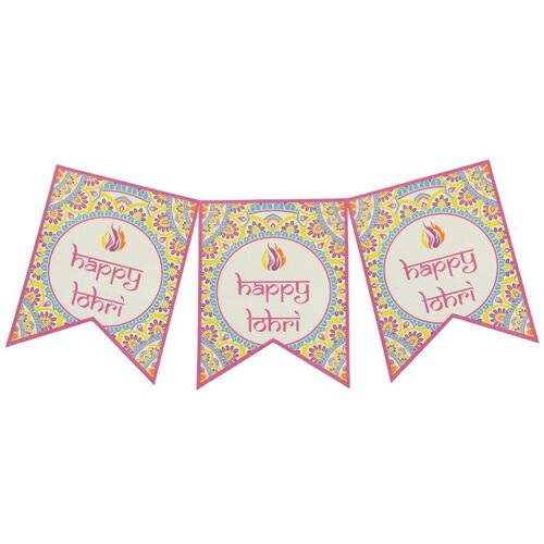 Happy Lohri Party Banner - Multicolour