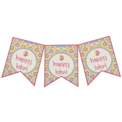 Striscione Happy Lohri Party - Multicolore