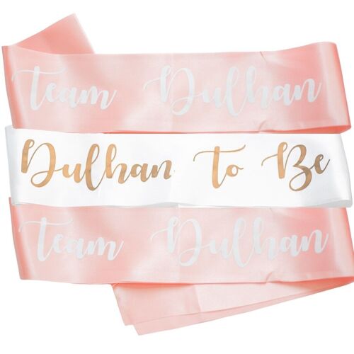 Team Dulhan & Dulhan To Be Sashes - 8 pack