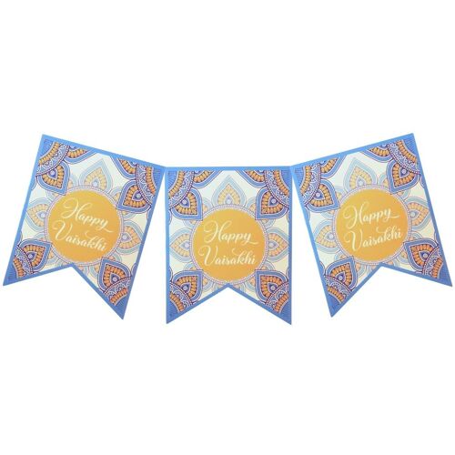 Happy Vaisakhi Party Banner - Blue & Yellow
