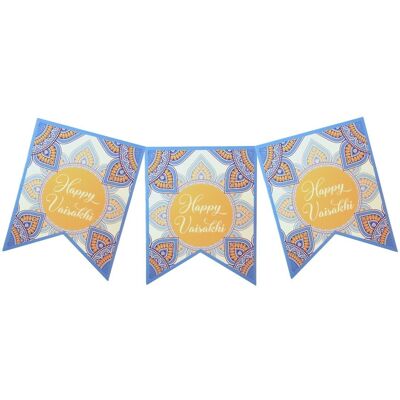 Happy Vaisakhi Party Banner - Blue & Yellow