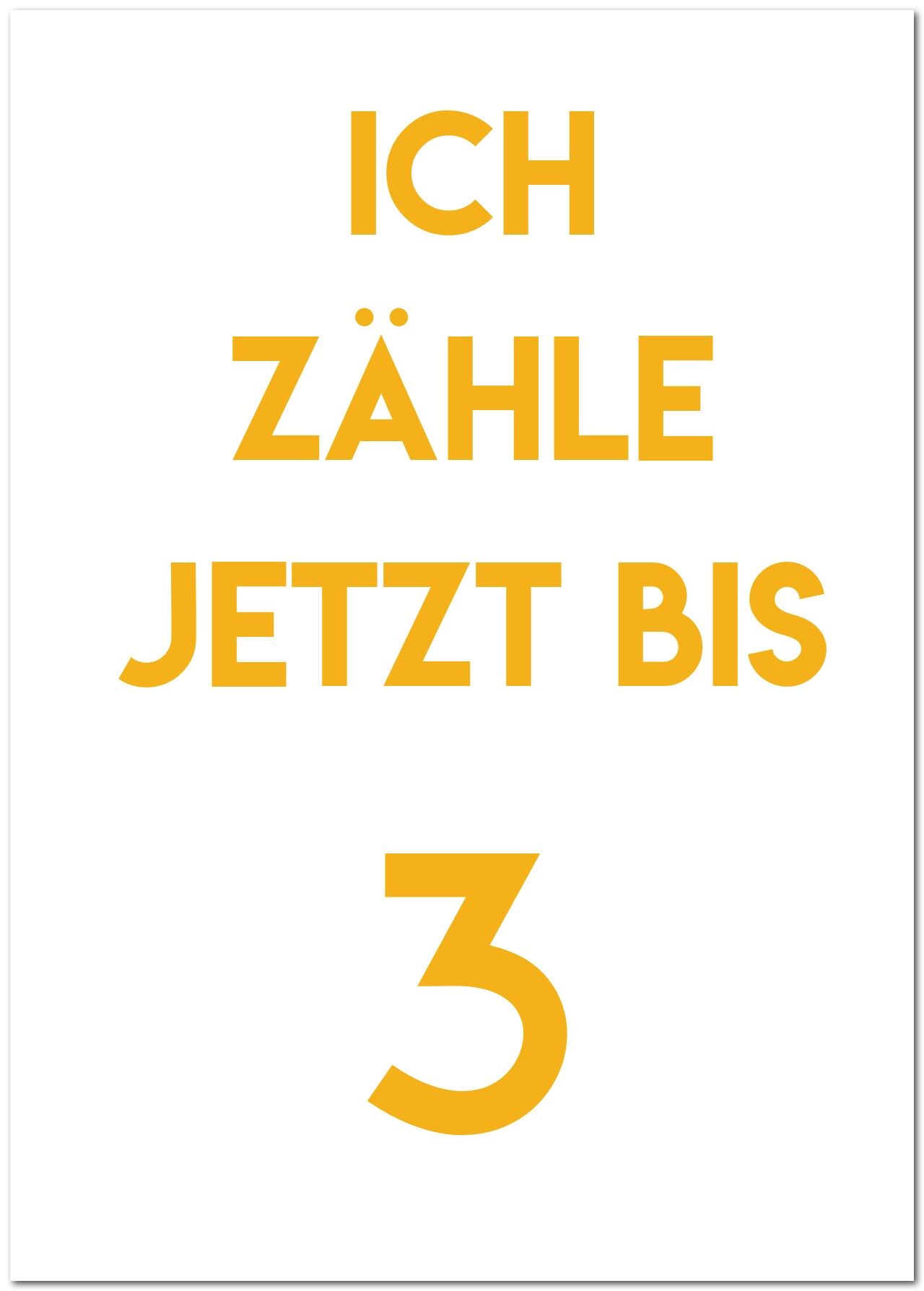 Cartolina "Adesso conto fino a 3"