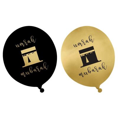 Ballons de fête Omra (paquet de 10) - Noir et or