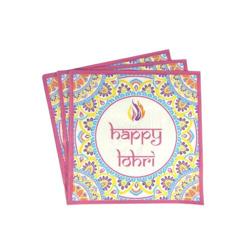 Happy Lohri Party Napkins (20pk) - Multicolour