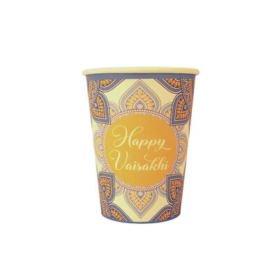 Happy Vaisakhi Party Cups (10pk) - Blue & Yellow