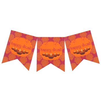 Bannière Happy Diwali - Rose et Orange 2